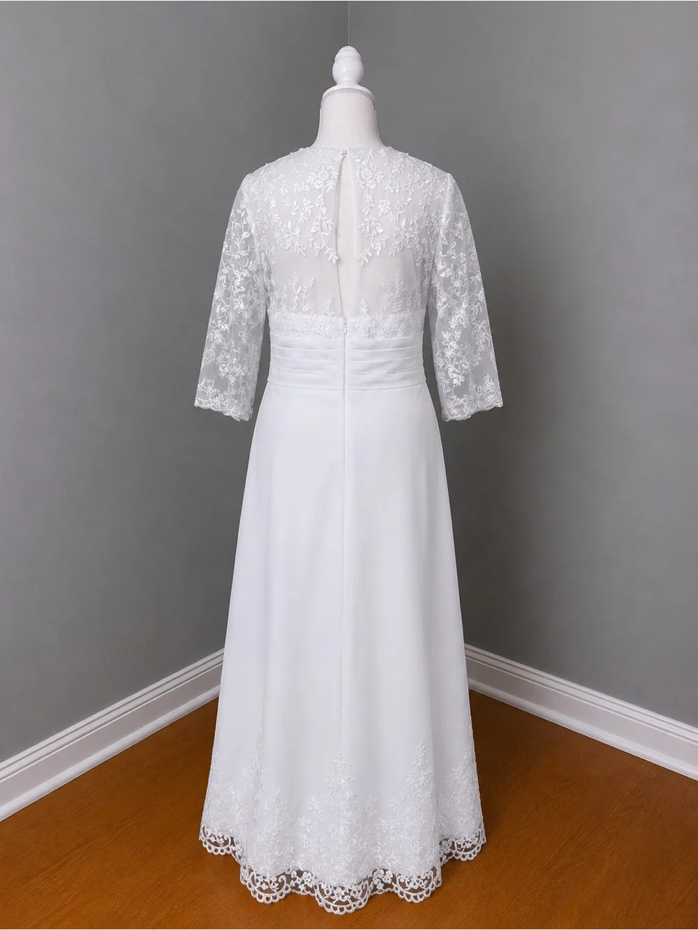 #43-14 White chiffon lace high/Low hem cocktail dress  1X/Size 16W